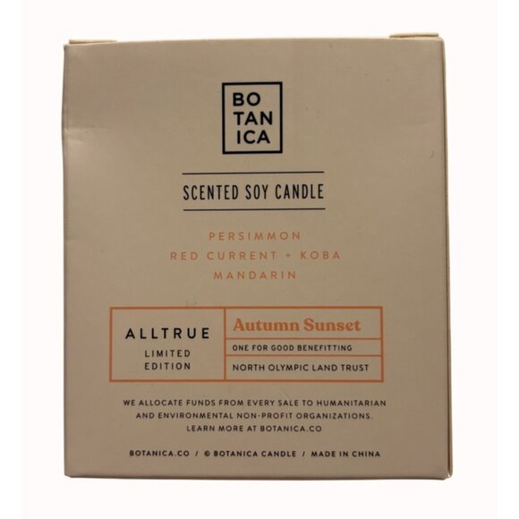 Botanica Autumn Sunset 100% Soy Scented Candle 8 Oz Limited Edition Persimmon Re - Picture 3 of 5